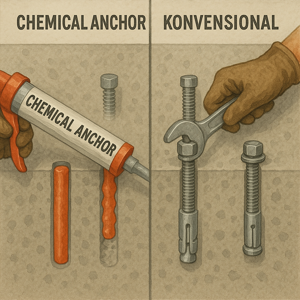 Perbedaan Aplikator Chemical Anchor dengan Metode Konvensional